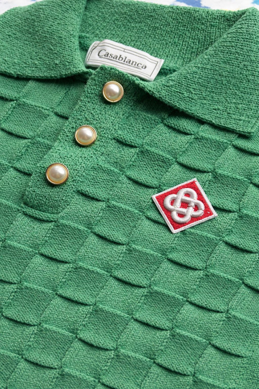 Casablanca Textured Knid Polo - Green Edition