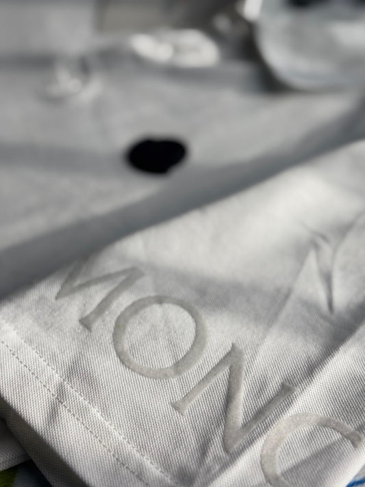 Moncler Polo White Black Patch