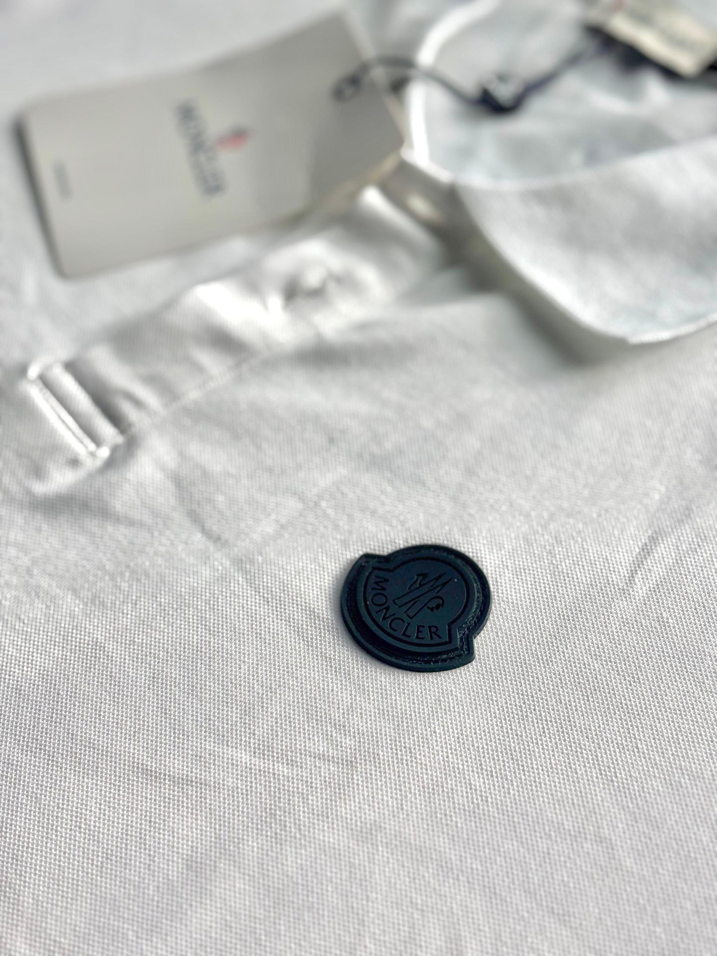 Moncler Polo White Black Patch