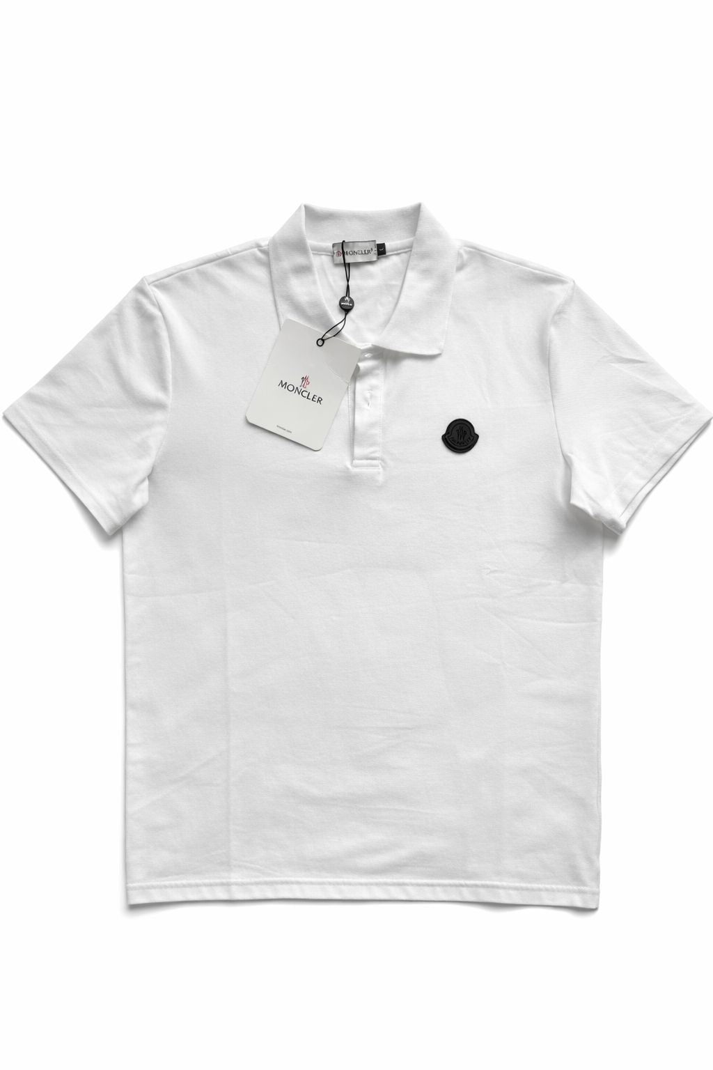 Moncler Polo White Black Patch