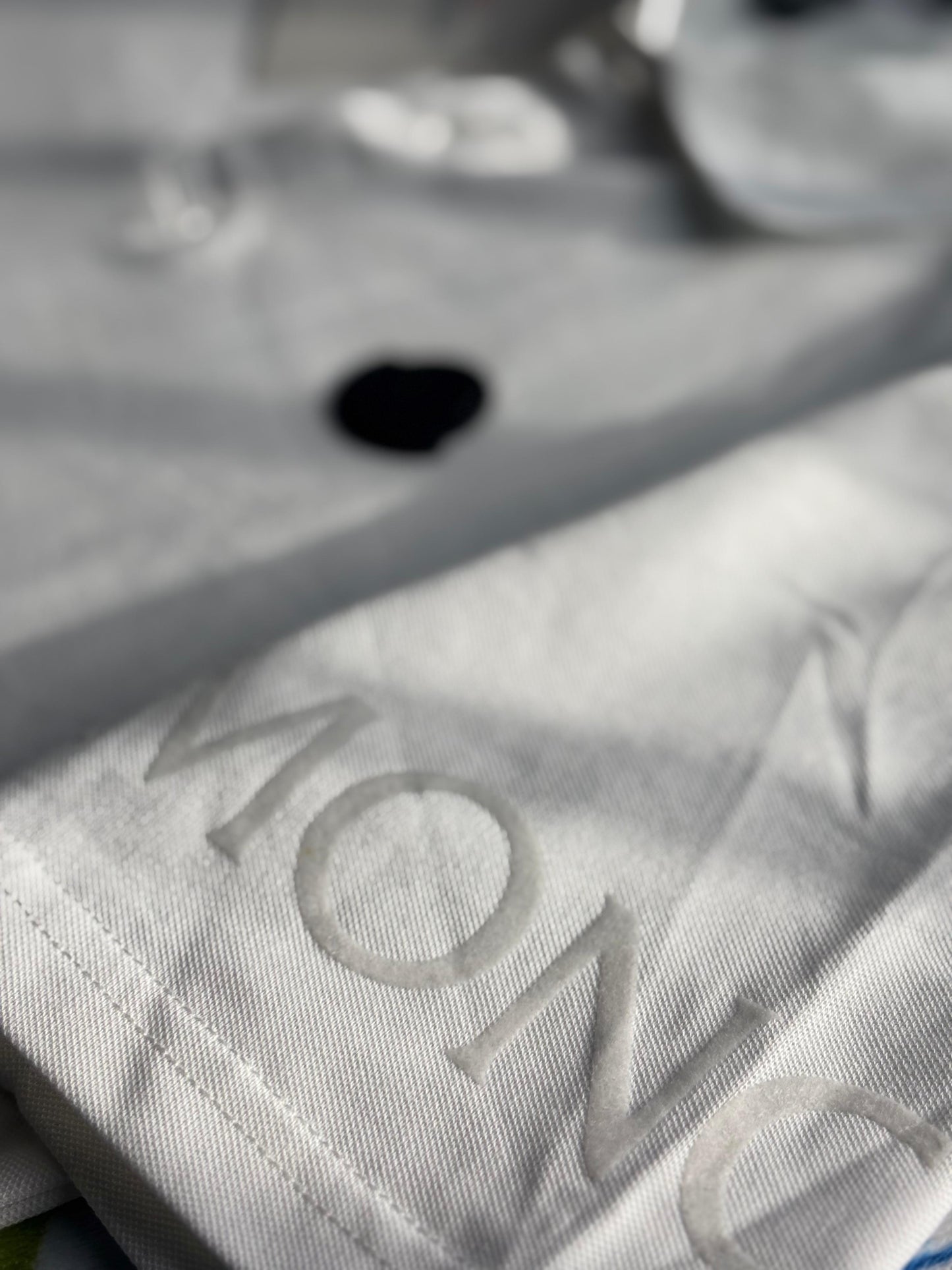 Moncler Polo White Black Patch